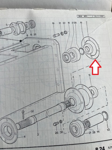 Dichtung für Deckel Flansch Getriebe TIH 445