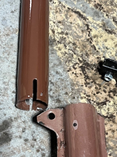 Auspuff lang für TIH + UTB + Fiat Emaille braun 120 cm 2. Wahl