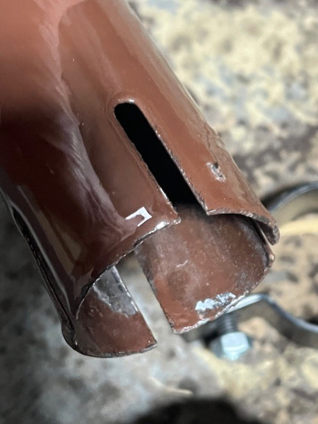 Auspuff lang für TIH + UTB + Fiat Emaille braun 120 cm 2. Wahl