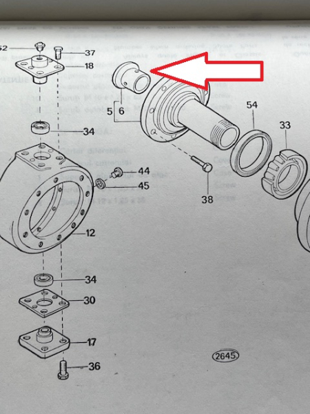 Buchse Vorderachse Allrad UTB Fiat DT Modelle