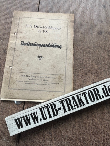 Bedienungsanleitung IFA 22 PS Diesel Scklepper original