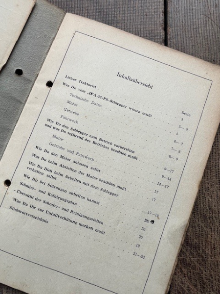 Bedienungsanleitung IFA 22 PS Diesel Scklepper original