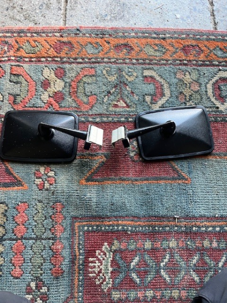 2x Original Spiegel für IFA Trabant 601 Wartburg P70 Simson Duo Rückspiegel Außenspiegel schwarz aus DDR Lagerbestand