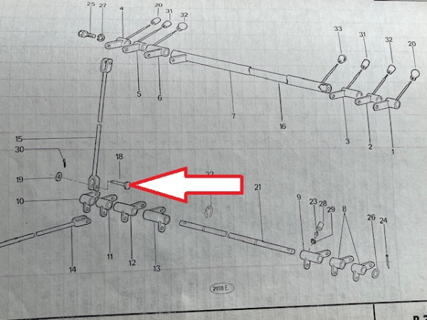 Kleiner Bolzen für Hebel am TIH 445