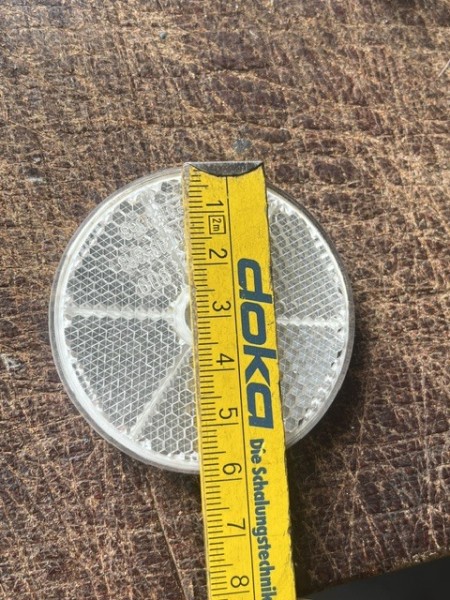 1 x Rückstrahler Hella  Reflektor Strahler vorne Weiß Rund 60 mm mit Prüfzeichen