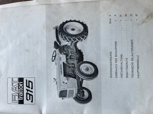 Betriebsanleitung Fiat 315 original