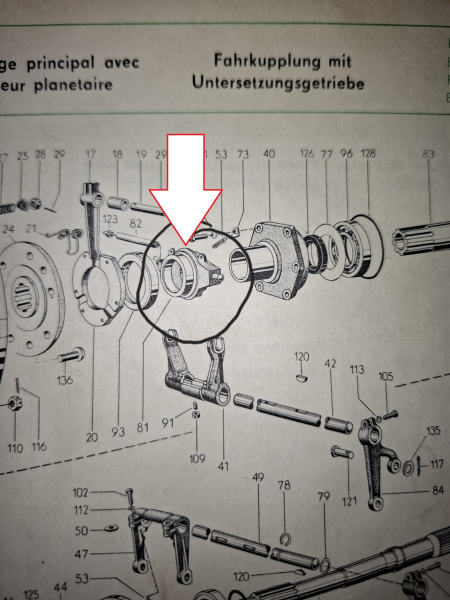 Ausrückmuffe Schiebestück für Drucklager am Wandler  U650 U651