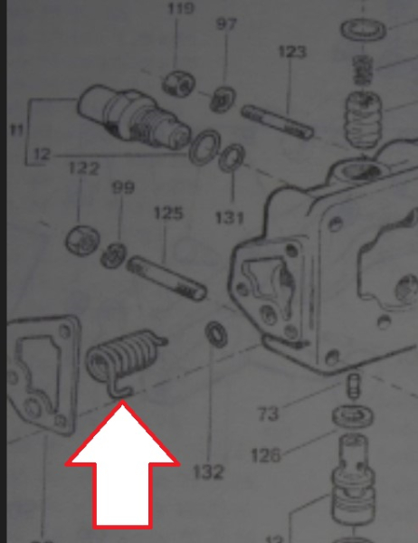 Feder im Kopf vom Kraftheber UTB Fiat
