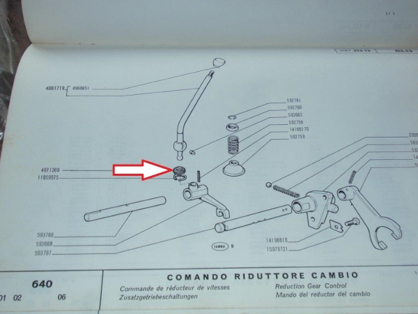 Dichtung Gummi für Schalthebel  Fiat 415 - 480 Art. Nr. 4971269