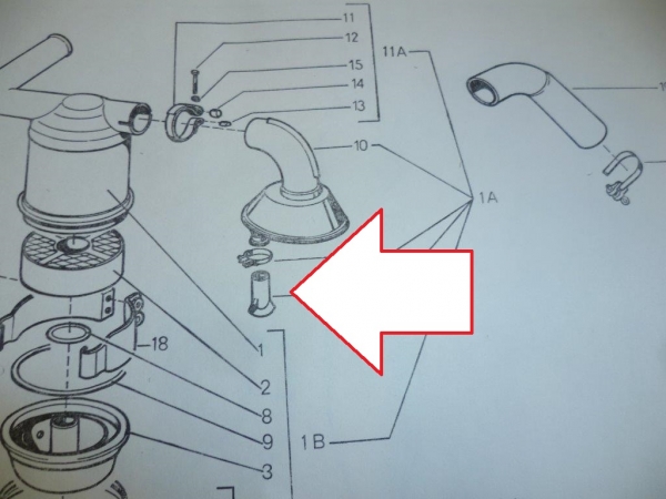 Gummiaufsatz Ventil für Luftfilter Fiat UTB TIH