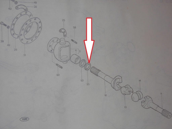 Ring Messing im Getriebe TIH Vorderachse DT Modelle Allrad UTB Fiat