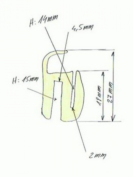 Scheibengummi Kabine UTB  U550 und U 445  1 meter