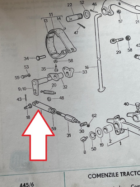 Gabel am Bremsgestänge UTB TIH Fiat