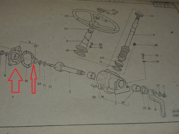 Deckel für Lenkgetriebe mit Buchse TIH FIAT UTB 445 550