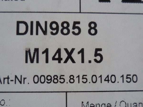 Mutter M14x1,5 selbstsichernd TIH UTB