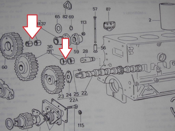 Buchse im Motor für Zwischenrad UTB Fiat TIH