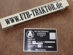 Typenschild Aluminium Traktorenwerk Schönebeck GT124